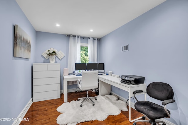 152 Redpine Loop, Old Bridge, NJ 08857 - office area featuring baseboards, wood finished floors, and recessed lighting