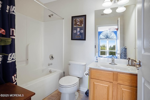19 Corpus Cristi Bay Ct, Little Egg Harbor, NJ 08087 - bathroom with vanity, shower / bath combo with shower curtain, toilet, and tile patterned flooring