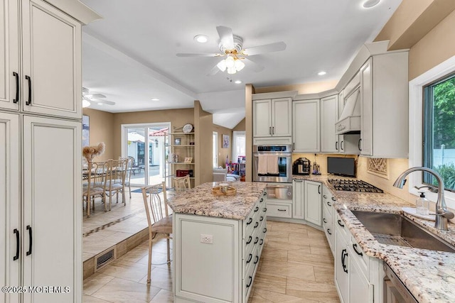 145 Docare Rd, Jackson, NJ 08527 - kitchen with appliances with stainless steel finishes, a sink, a ceiling fan, healthy amount of natural light, and recessed lighting