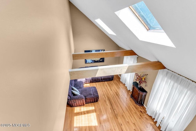145 Docare Rd, Jackson, NJ 08527 - bedroom featuring a skylight, lofted ceiling, and wood finished floors