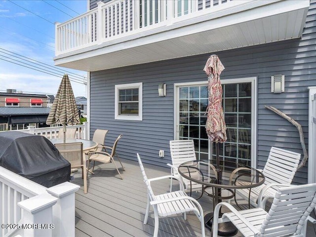 29 7th Ave Unit B, Seaside Heights, NJ 08751 - wooden deck with outdoor dining area