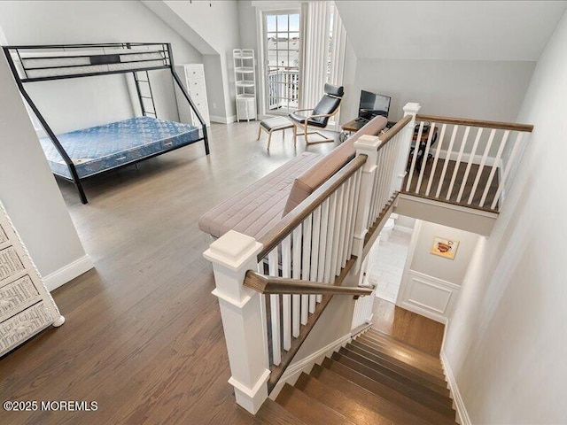 29 7th Ave Unit B, Seaside Heights, NJ 08751 - stairs with wood finished floors and baseboards