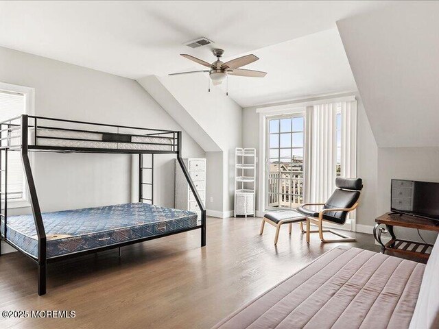 29 7th Ave Unit B, Seaside Heights, NJ 08751 - bedroom with lofted ceiling, baseboards, and wood finished floors