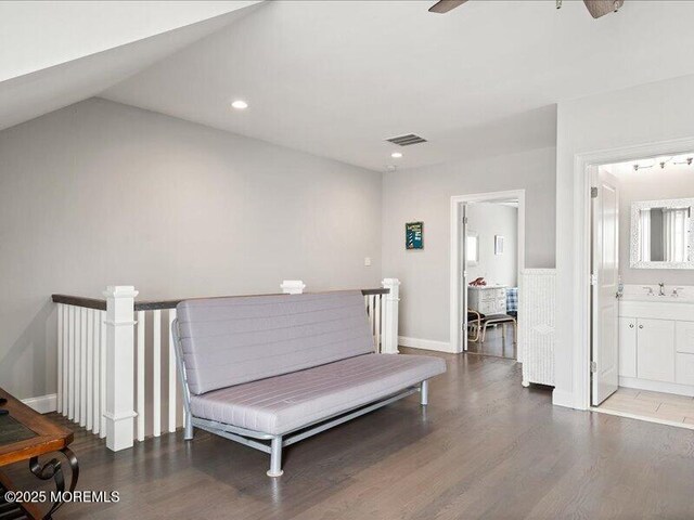 29 7th Ave Unit B, Seaside Heights, NJ 08751 - sitting room with wood finished floors, a ceiling fan, recessed lighting, and baseboards