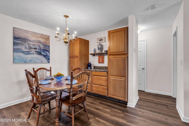 330 Shore Dr Unit 21, Highlands, NJ 07732 - dining area featuring dark wood-style flooring and a chandelier