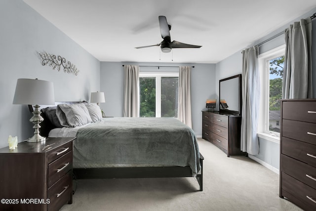 324 Boland Ave, Brick, NJ 08724 - bedroom with multiple windows, light colored carpet, ceiling fan, and baseboards