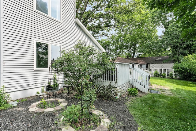 324 Boland Ave, Brick, NJ 08724 - view of grassy yard featuring a wooden deck