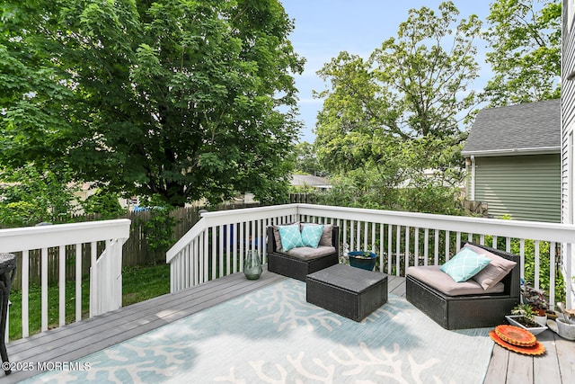324 Boland Ave, Brick, NJ 08724 - wooden terrace featuring a fenced backyard and an outdoor living space