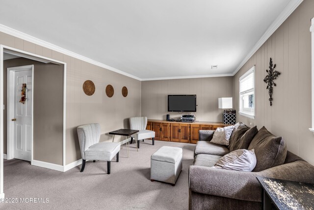36 Wilson Dr, Howell, NJ 07731 - carpeted living room featuring ornamental molding and baseboards