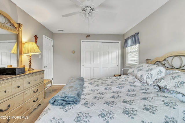 5 Lodge Ct, Brick, NJ 08724 - carpeted bedroom with a closet, a ceiling fan, and baseboards