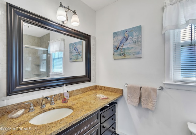 5 Lodge Ct, Brick, NJ 08724 - bathroom featuring vanity and a shower with shower door