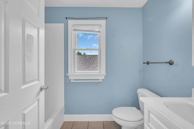 645 Campbell Ave, Long Branch, NJ 07740 - full bathroom with toilet, tile patterned flooring, vanity, and baseboards