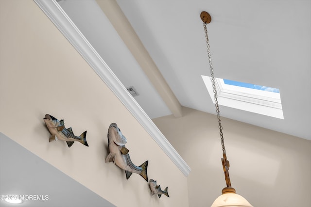 654 Fairview Ln, Forked River, NJ 08731 - detailed view of a skylight and beam ceiling