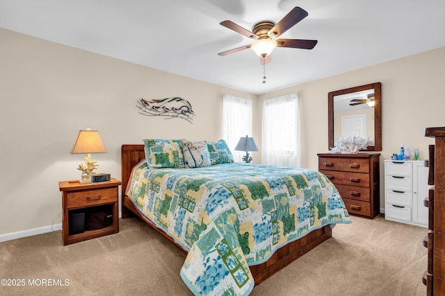 654 Fairview Ln, Forked River, NJ 08731 - bedroom with carpet, baseboards, and ceiling fan