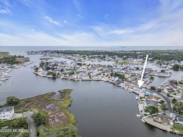 654 Fairview Ln, Forked River, NJ 08731 - aerial overview of property's location with a nearby body of water and a marina