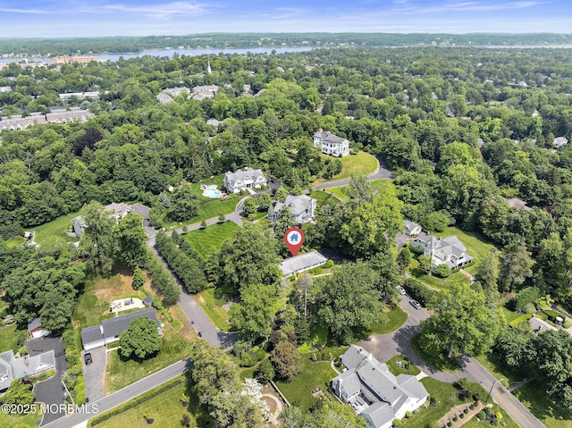 23 Fox Hill Dr, Little Silver, NJ 07739 - aerial view of property and surrounding area featuring a large body of water and a heavily wooded area