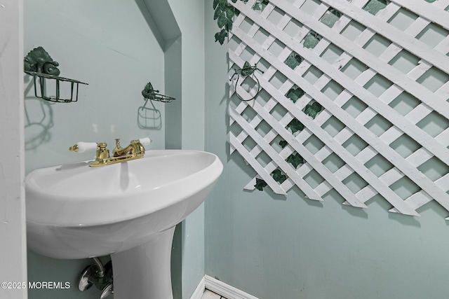 23 Fox Hill Dr, Little Silver, NJ 07739 - bathroom with baseboards and a sink