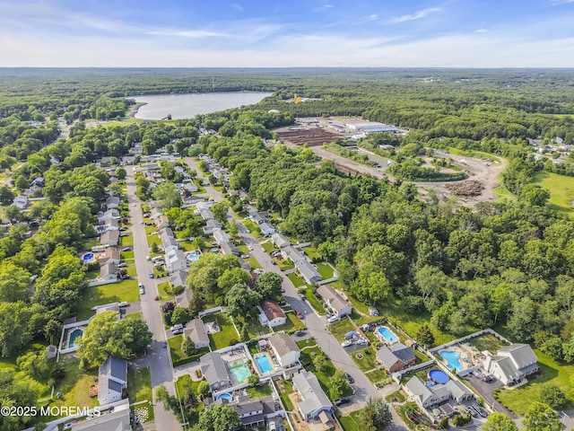 711 Hardean Rd, Brick, NJ 08724 - aerial view of property's location with a forest, a nearby body of water, and a pool area