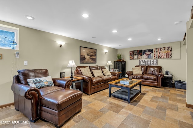 711 Hardean Rd, Brick, NJ 08724 - living room with stone tile floors and recessed lighting