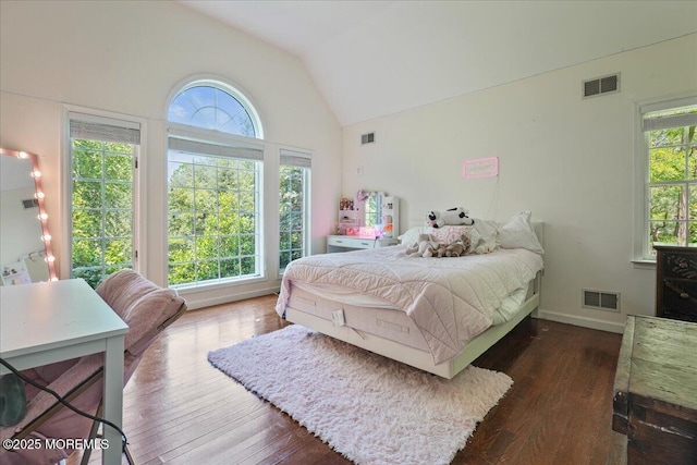 2 Warrenton Ln, Colts Neck, NJ 07722 - bedroom with hardwood / wood-style flooring and high vaulted ceiling