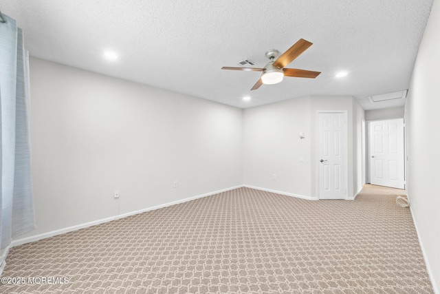 642B Madison Dr Unit 642B, Monroe, NJ 08831 - carpeted spare room with ceiling fan, baseboards, recessed lighting, attic access, and a textured ceiling