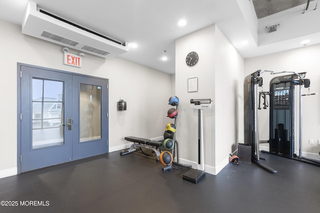 1 Carriage City Plz Unit 711, Rahway, NJ 07065 - workout area featuring french doors and recessed lighting