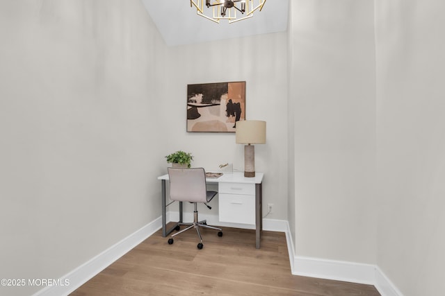 882 Radio Rd, Little Egg Harbor, NJ 08087 - office with a chandelier, light wood finished floors, and baseboards