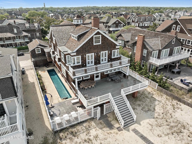 425 E Ave, Bay Head, NJ 08742 - aerial perspective of suburban area with a pool area