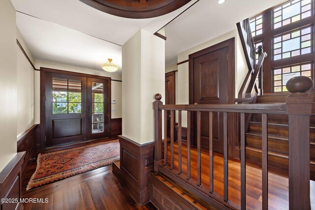 425 E Ave, Bay Head, NJ 08742 - foyer entrance with wood finished floors and a wainscoted wall