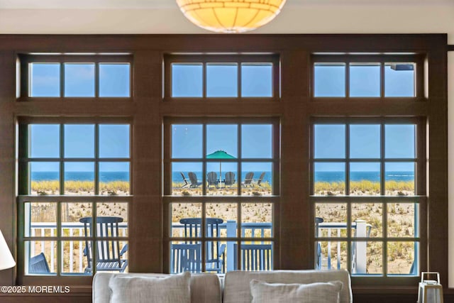 425 E Ave, Bay Head, NJ 08742 - doorway to outside featuring a water view and a high ceiling