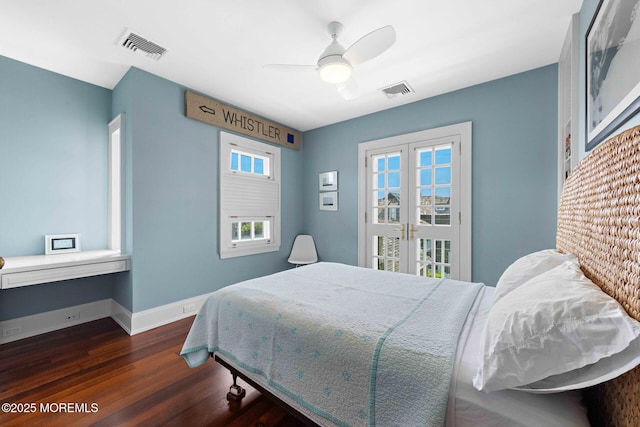 425 E Ave, Bay Head, NJ 08742 - bedroom featuring wood finished floors, access to outside, and ceiling fan