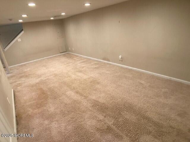 273 Stuart St, Howell, NJ 07731 - finished below grade area with carpet, recessed lighting, and baseboards