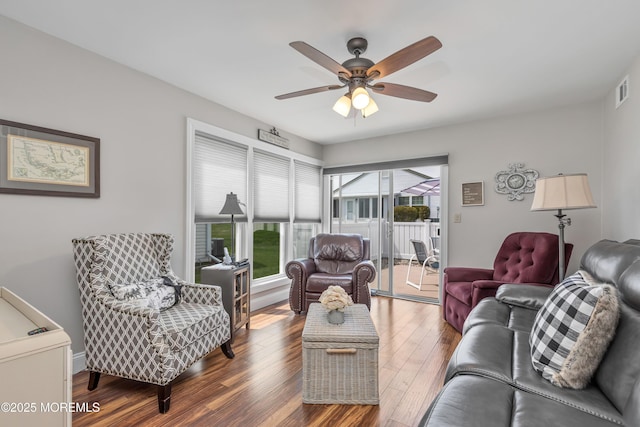 14 Turnbridge Row, Manchester, NJ 08759 - living area featuring a ceiling fan and wood finished floors