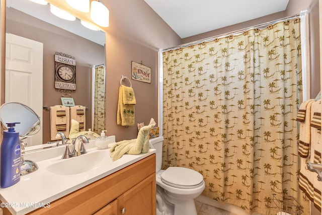 14 Turnbridge Row, Manchester, NJ 08759 - bathroom featuring toilet, vanity, tile patterned flooring, and a shower with shower curtain
