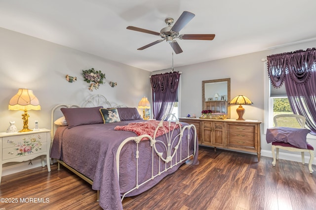 14 Turnbridge Row, Manchester, NJ 08759 - bedroom with dark wood-style flooring and a ceiling fan