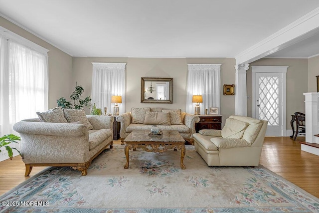 116 Curtis Ave, Manasquan, NJ 08736 - living area with wood finished floors and ornamental molding