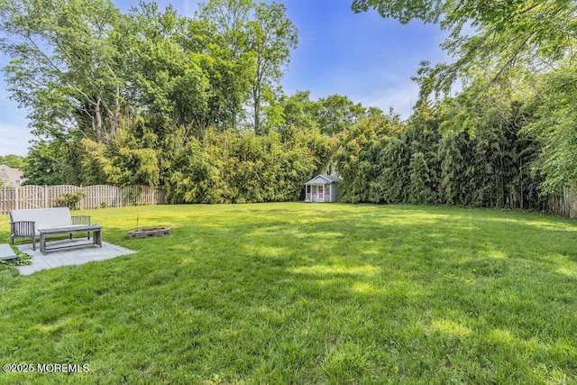116 Curtis Ave, Manasquan, NJ 08736 - view of yard featuring a patio and an outbuilding