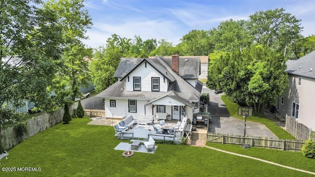 116 Curtis Ave, Manasquan, NJ 08736 - rear view of house with a patio area and a chimney