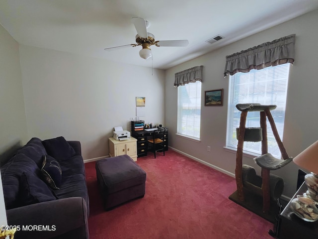 16 Woodstock Ct, Jackson, NJ 08527 - office with a ceiling fan and carpet flooring