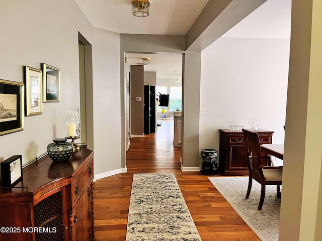 16 Woodstock Ct, Jackson, NJ 08527 - hall featuring dark wood-style floors and baseboards