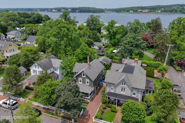 51 Clay St, Fair Haven, NJ 07704 - aerial view of residential area with a nearby body of water