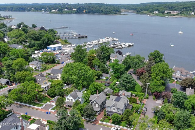 51 Clay St, Fair Haven, NJ 07704 - aerial perspective of suburban area featuring a nearby body of water