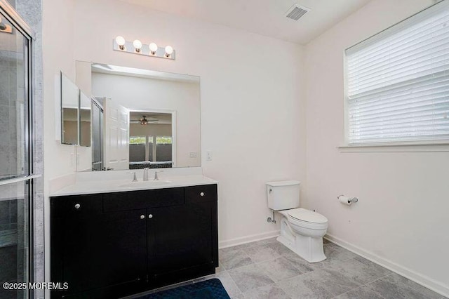 11 Starry Ln, Barnegat, NJ 08005 - bathroom with vanity, ceiling fan, and a tile shower