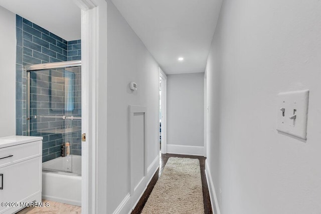 708 7th Ave, Asbury Park, NJ 07712 - corridor with baseboards and recessed lighting