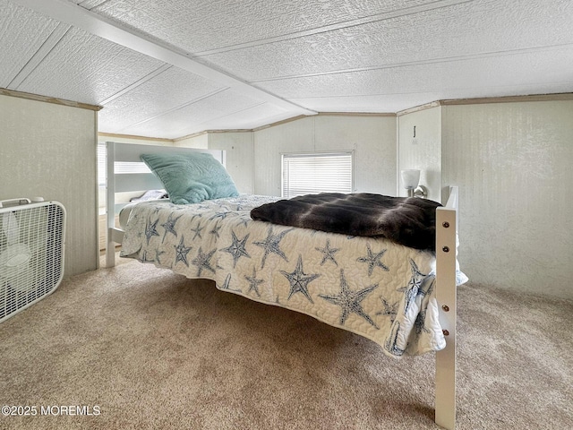 709 Union Ave Unit 5, Brielle, NJ 08730 - carpeted bedroom with vaulted ceiling and a textured ceiling