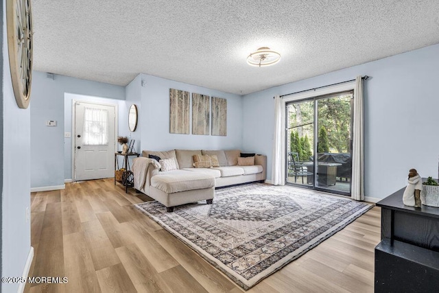 305 Daisy Ct, Jackson, NJ 08527 - living area featuring light wood-style flooring, a textured ceiling, and baseboards