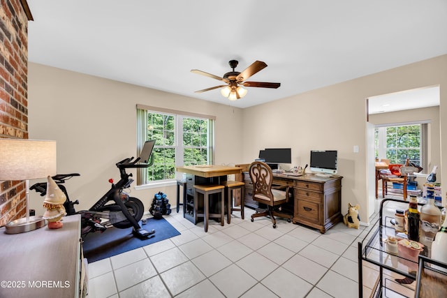 6 Claridge Ct # 5, Freehold, NJ 07728 - office with light tile patterned flooring and ceiling fan