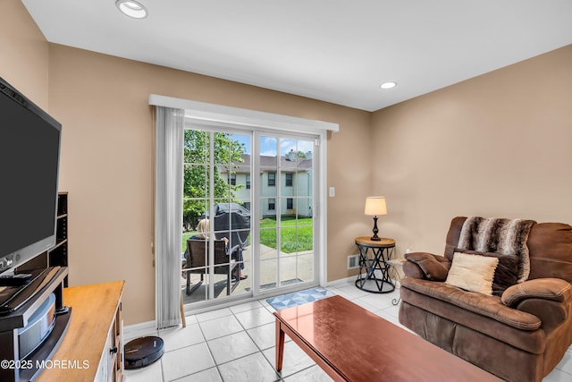 6 Claridge Ct # 5, Freehold, NJ 07728 - living room with light tile patterned floors and recessed lighting