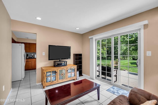 6 Claridge Ct # 5, Freehold, NJ 07728 - living room with light tile patterned floors and recessed lighting
