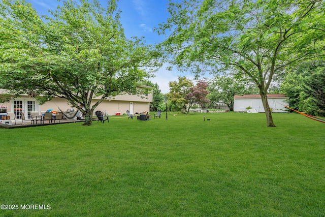 114 Greymoor Rd, Howell, NJ 07731 - view of green lawn with french doors